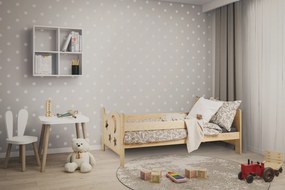 Pat pentru copii MOON 80 x 160 cm, pin Saltele: Saltea EASYSOFT 8 cm, Somiera pat: Cu lamele curbate