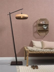 Lampadar eco din bambus Palawan negru, 40x15cm