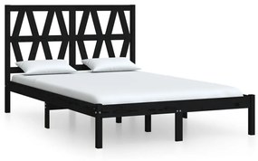 3104012 vidaXL Cadru de pat, negru, 160x200 cm, lemn masiv de pin
