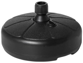 Outsunny Bază pentru Umbrelă Rotundă din Plastic, pentru Stâlpi de Umbrele de Ø32-38 mm, Ø38x21.5 cm, Negru | Aosom Romania