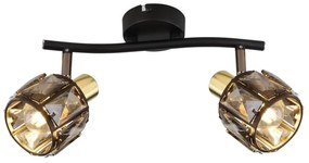 Aplica de perete / tavan cu 2 spoturi design modern INDIANA auriu, negru
