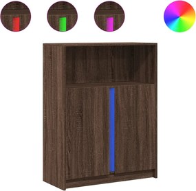 vidaXL Dulap cu LED, stejar maro, 77x34x100 cm, lemn prelucrat