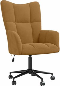 vidaXL Scaun de relaxare, maro, catifea