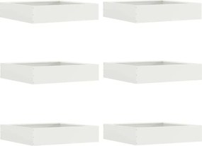 vidaXL Margine pentru gazon 6 pcs Alb 60 x 60 x 13 cm Oțel