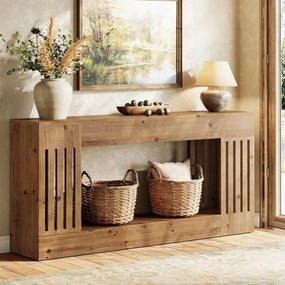 MAM40 - Masa Consola, 160 cm, masuta hol cu raft, living, dining, dormitor - Maro