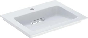 Lavoar pe mobilier Geberit One Slim 60 cm alb cu orificiu baterie si scurgere speciala