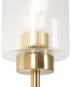 Lampa de podea Art Deco aurie cu sticla 2 lumini - Laura