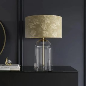 Veioza, Lampa de masa, Sticla, Abajur Auriu, CLASSICO 55cm