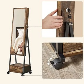 Dulap pentru bijuterii, Songmics, Antic, 41.5x37x152.5 cm