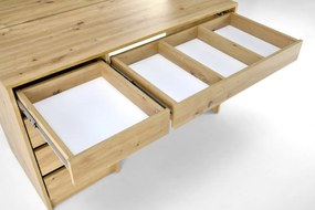 Masuta de toaleta cu oglinda si LED Hollywood XL stejar artizan