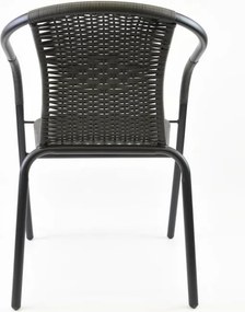 Set de scaune bistro de grădină, stivuibile, gri, 4 buc