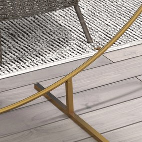 Outsunny Arc de Grădină din Oțel Auriu – Arc Decorativ Rotund pentru Baloane, Plante Cățărătoare, Flori – Pentru Nunți, Aniversări, Ceremonii – 2,24 m | Aosom Romania