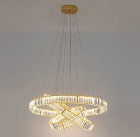 Lustra suspendata LED design ambiental Ring TRIPLES auriu