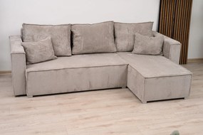 OFERTA Canapea coltar deschisa bej deschis SMART COSARO, bidirectionala + 2 pernite GRATUIT II. calitate