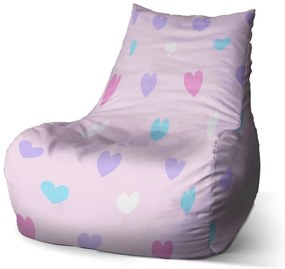 Sac de șezut Bean inimă lângă inimă - pentru copii, roz