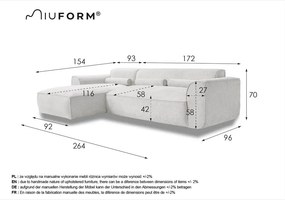 Colțar bej (cu colț pe partea stângă ) Flex Felix – Miuform