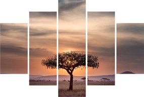 Tablou apusului de soare în Tanzania (150x105 cm)