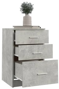 Noptiera, gri beton, 40x40x63 cm, lemn compozit Gri beton, 1