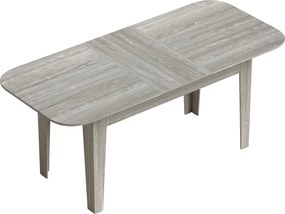 HOMCOM Masă Ovală Extensibilă pentru Dining, 140-180 cm, Gri Efect Lemn | Aosom Romania