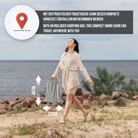 Balansoar suspendat MIADOMODO, gri, interior și exterior