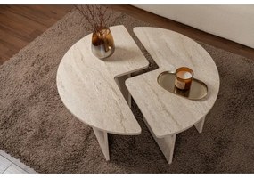 Masă de cafea LUVIA, decor marmură bej