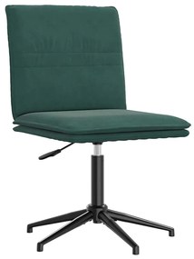vidaXL Scaun de bucătărie, verde închis, catifea