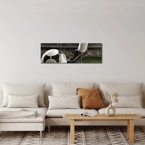 Tablou - Minge de fotbal (cu ceas) (90x30 cm)