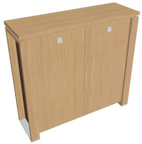 Dulap mediu Verno+ S 140 x 46 x 130 cm, stejar deschis / maro
