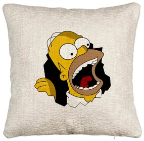 Perna Decorativa Canapea, Model Simpsons Homer 2, 40x40 cm, Cu fermoar