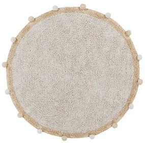 Covor pentru copii bej lavabil/țesut manual din bumbac ø120 cm Bubbly Honey – Lorena Canals