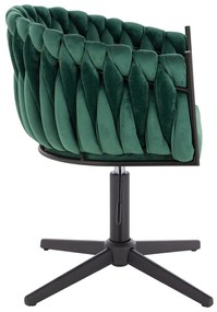 HR750CROSS Scaun Verde din Catifea cu Bază Neagră