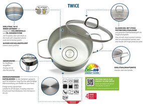 Elo 41410 Set de 4 oale din oțel inoxidabil Twice