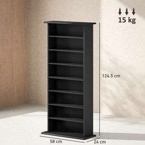 HOMCOM Dulap pentru CD-uri cu 6 Rafturi Reglabile pentru 360 CD-uri/185 DVD-uri Negru | Aosom Romania