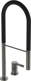 Baterie bucatarie cu pipa flexibila Ideal Standard Gusto 142 gri - negru semi-profesionala