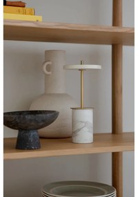 Veioză crem LED cu intensitate reglabilă din marmură cu abajur din metal (înălțime 25,5 cm) Asteria Move Mini – UMAGE
