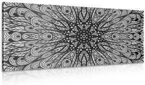 Tablou ornament etnic unic în design alb-negru