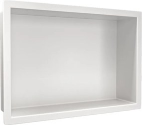 Raft incastrat dreptunghiular Balneo Wall-Box One cu rama 30x20x10 cm alb mat