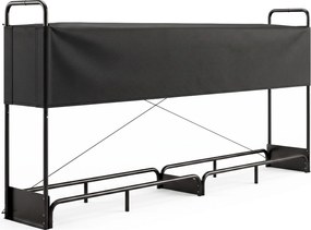 Outsunny Suport Lemne de Foc Interior și Exterior din Oțel Galvanizat cu Husă Oxford, 500 kg, 260x38x118 cm, Negru | Aosom Romania