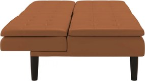 Canapea maro coniac extensibilă cu tapițerie din imitație de piele 191 cm Maine – Støraa