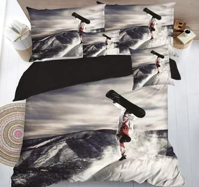 Lenjerie de pat 3D Snowboarder, 7 piese