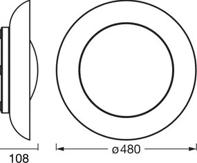 Osram - Plafonieră LED dimmabilă ORBIS PLATE LED/45W/230V Ø48cm verde/negru