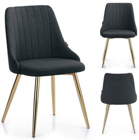 Scaun de sufragerie Culoare gri inchis, BECKERTI