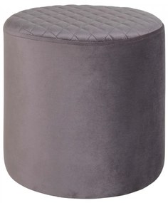 Taburet / Puf gri din catifea 34 cm Ejby House Nordic