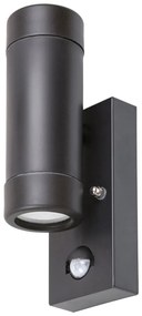 Aplica up/down de perete, cu senzor de miscare, protectie IP44, Medina negru