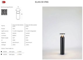 Mini Stalp LED iluminat exterior decorativ IP65 ELIAS 30cm 4000K