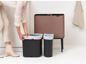 Coș Brabantia Bo Touch 1008856, 11+23 l, Deschidere lină și silențioasă, Deschidere mare, Finisaj satinat, Maro