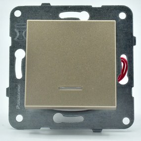 Intrerupator simplu cu led, 10A, IP20, Bronz, Panasonic Arkedia Slim / Karre Plus