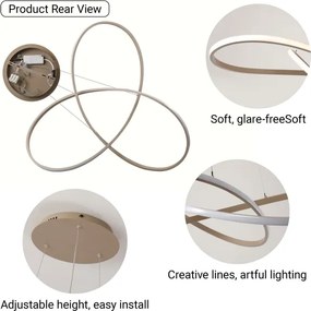 Brilagi - Lustră LED dimabilă pe cablu INFINITY LED/80W/230V 80x80 cm bej + telecomandă