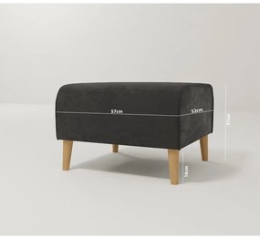 Taburet gri închis cu tapițerie din catifea Carole – Ropez