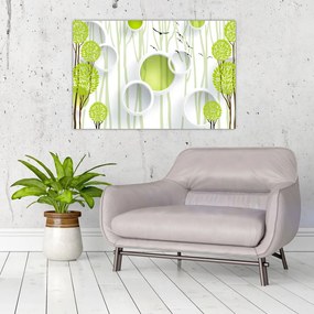 Tablou cu abstracție și copaci (90x60 cm)